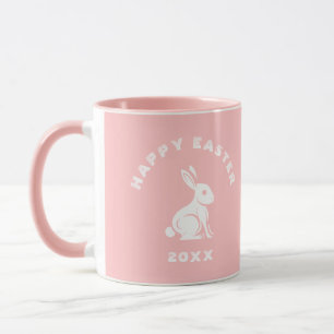 Coole Pastel Pink Weißes Happy Osterfest Bunny Rab Tasse