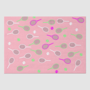 Coole Pastellrosa Retro-Tennis-Racquets-Muster Seidenpapier