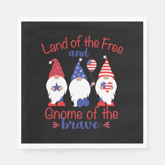 Coole Patriotische Gnome Landfreie Wortkunst Serviette (Vorderseite)