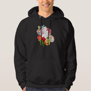 Coole Person in Balaclava mit Blume Hoodie