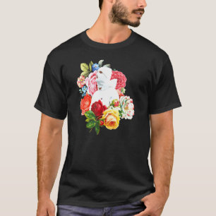 Coole Person in Balaclava mit Blume T-Shirt