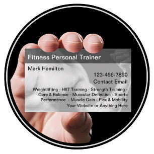 Coole Personal Trainer Business Cards Visitenkarte