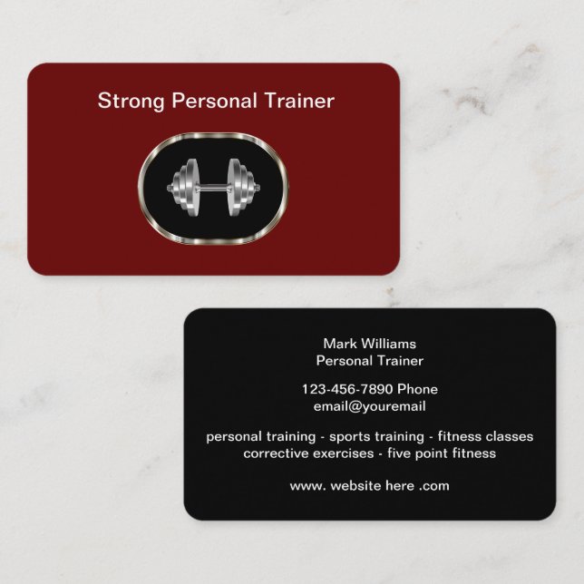 Coole Personal Training Business Cards Visitenkarte (Vorne/Hinten)