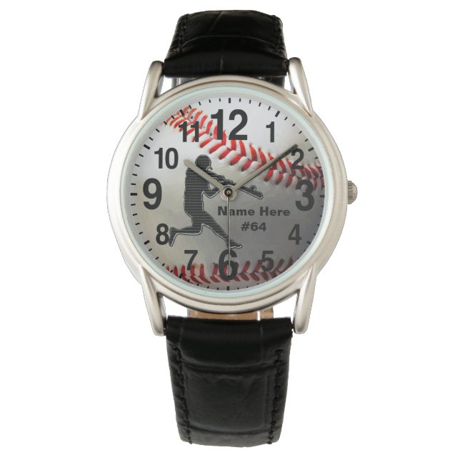 Coole Personalisierte Baseball-Uhr für Typ Armbanduhr (Vorderseite)