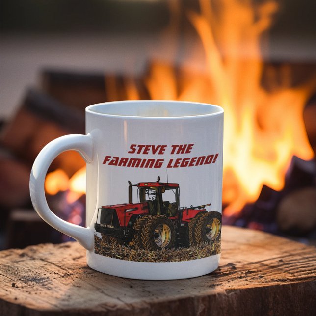 Coole Personalisierte Bauernlegerausrüstung Kaffeetasse (Cool Red Tractor Farming Legend Coffee Mug)
