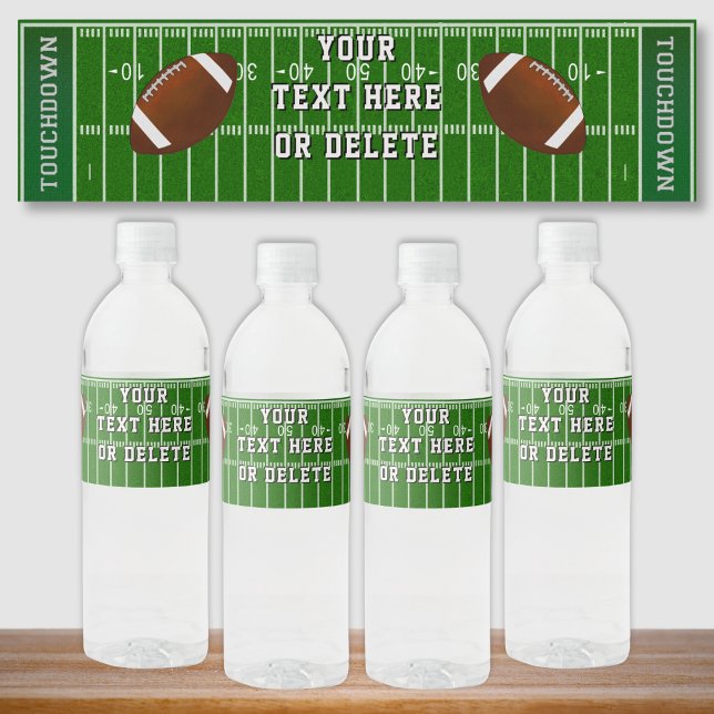 Coole Personalisierte Fußball-Wasserflaschen Wasserflaschenetikett (Football Water Bottle Labels. Football end of season party ideas. Football party labels. Football.)