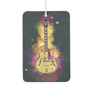 Coole Personalisierte Gitarre Hellgelbes Rosa Autolufterfrischer
