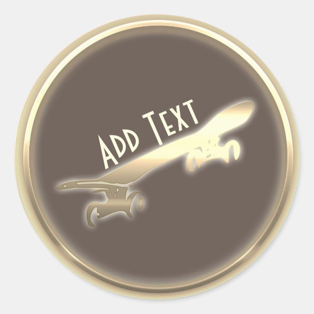 Coole Personalisierte Gold-Skateboarding-Aufkleber Runder Aufkleber (Vorderseite)
