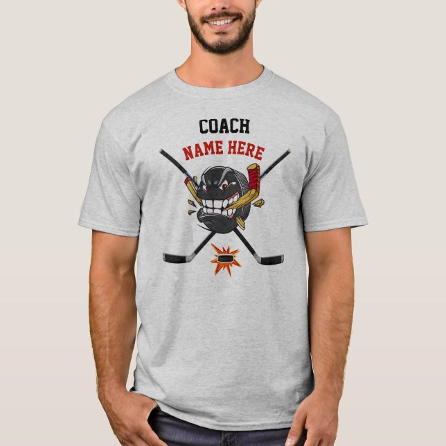 Coole Personalisierte Hockey Coach Geschenke, Hock T-Shirt (Vorderseite)