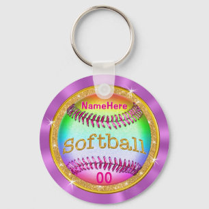 Coole PERSONALISIERTE Multicolor-Softball-Schlüsse Schlüsselanhänger