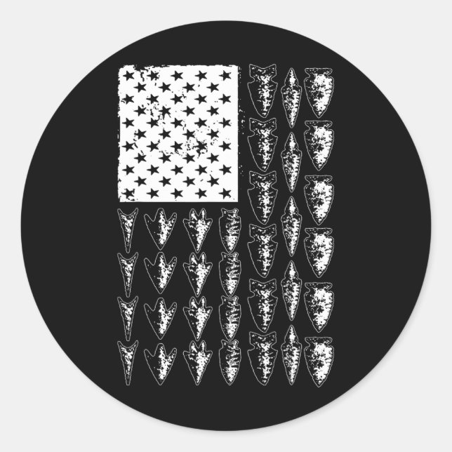 Coole Pfeilspitze für Männer Bowhunt Arrow Jagd Runder Aufkleber (Vorderseite)