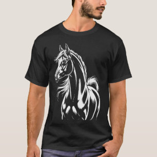 Coole Pferdesilhouette Grafik Reiter Pferdeliebhab T-Shirt
