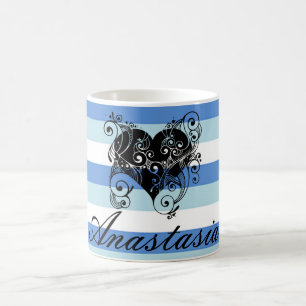 Coole, Phantastische, blaue Streifen mit weißem He Kaffeetasse