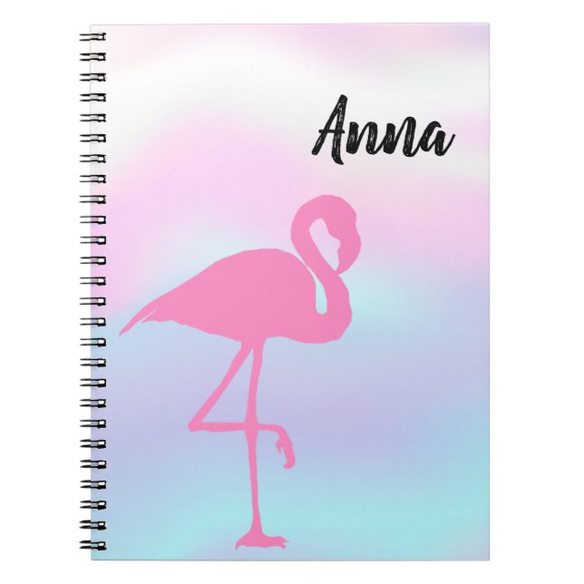 Coole Phantastische Holografie, rosa Flamingo Notizblock (Vorderseite)