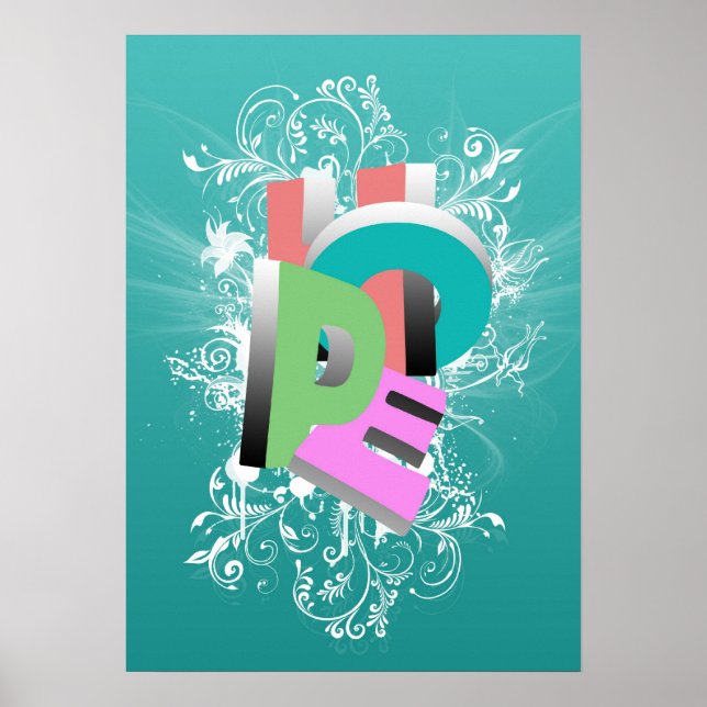 Coole phantastische Hope Word 3D-Effekt Poster (Vorne)