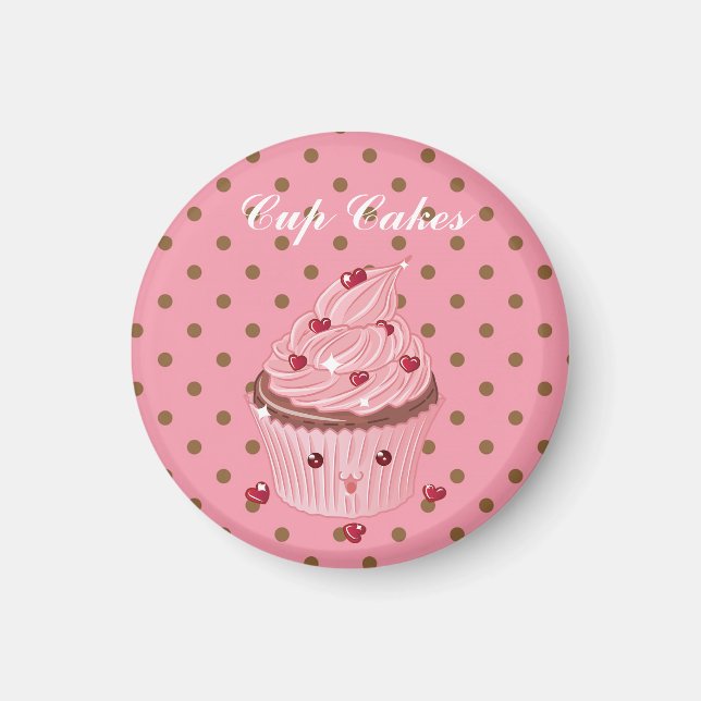 Coole, Phantastische Pink Cup Cakes Magnet (Vorne)