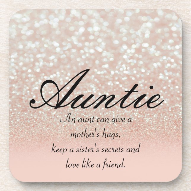 Coole, Phantastische, rosa Funkelnd Tante Getränkeuntersetzer (Vorderseite)