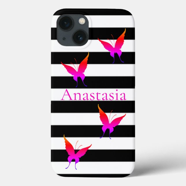 Coole, Phantastische, schwarze und weiße Streifen, Case-Mate iPhone Hülle (Rückseite)