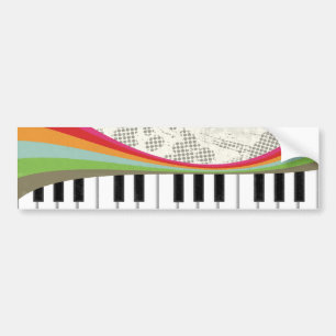 Coole phantastische trendige Piano Retro-Farbstrei Autoaufkleber