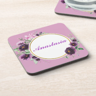 Coole, Phantastische, violette Blumen mit Namen Getränkeuntersetzer