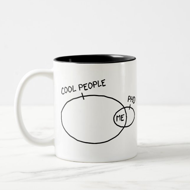 Coole PhD-Tasse Zweifarbige Tasse (Links)