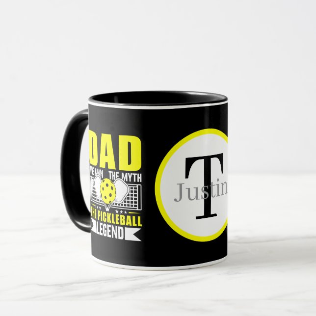 Coole Pickleball-Dad-Wortkunst  Tasse (Vorderseite Links)