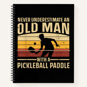 Coole Pickleball Kunst für Männer Frauen Paddeln Notizbuch