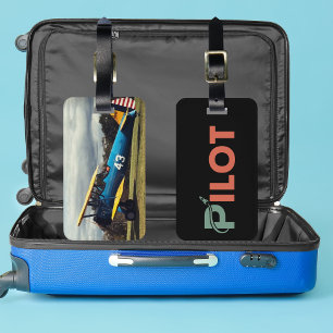 Coole Pilot-Typografie & Rakete,Spaß,Einfache Luft Gepäckanhänger