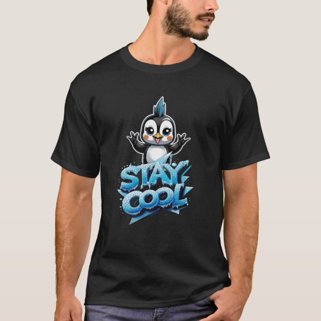 Coole Pinguine bleibe T-Shirt (Vorderseite)