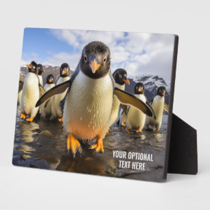 Coole Pinguine im benutzerdefinierten Text Fotoplatte