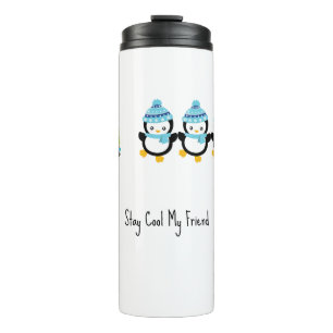 Coole Pinguine meiner Freundin bleibe Thermosbecher