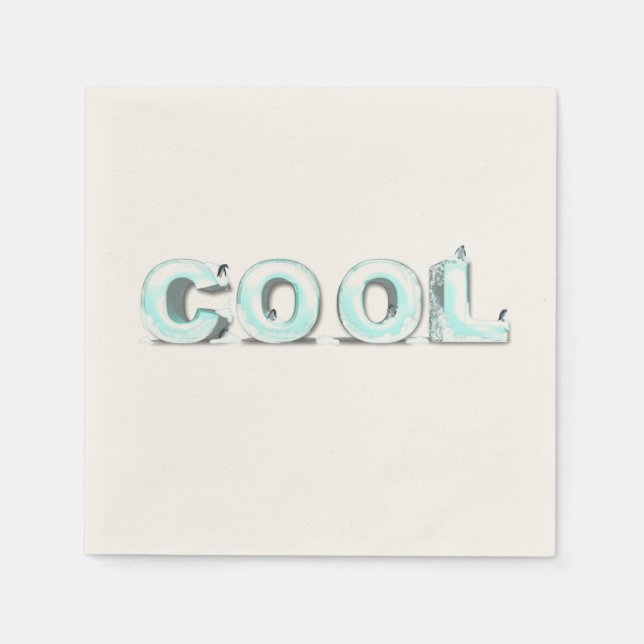 Coole Pinguine Serviette (Vorderseite)