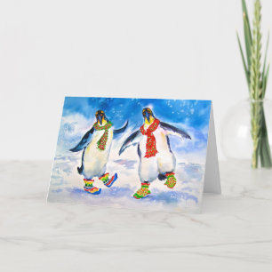 Coole Pinguine Weihnachtskarte Karte