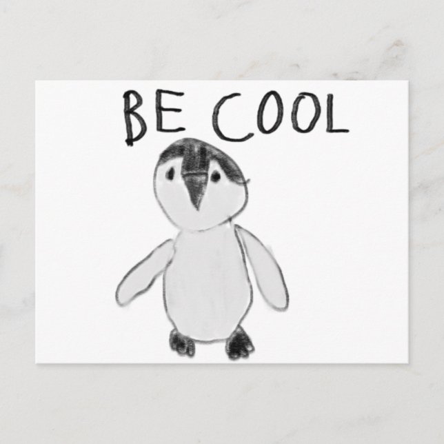 coole Pinguinpostkarte Postkarte (Vorderseite)