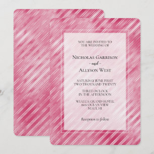 Coole Pink Glam Streifen Hochzeit Einladung