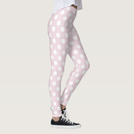 coole Pink-Weiß-Polka-Punktmuster-Design Leggings