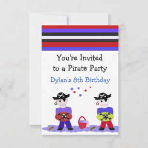 Coole Piratenparty-Geburtstags-Einladung Einladung
