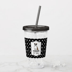 Coole Pit Bull und Sonnenbrille (lt brindle white Acryltrinkbecher