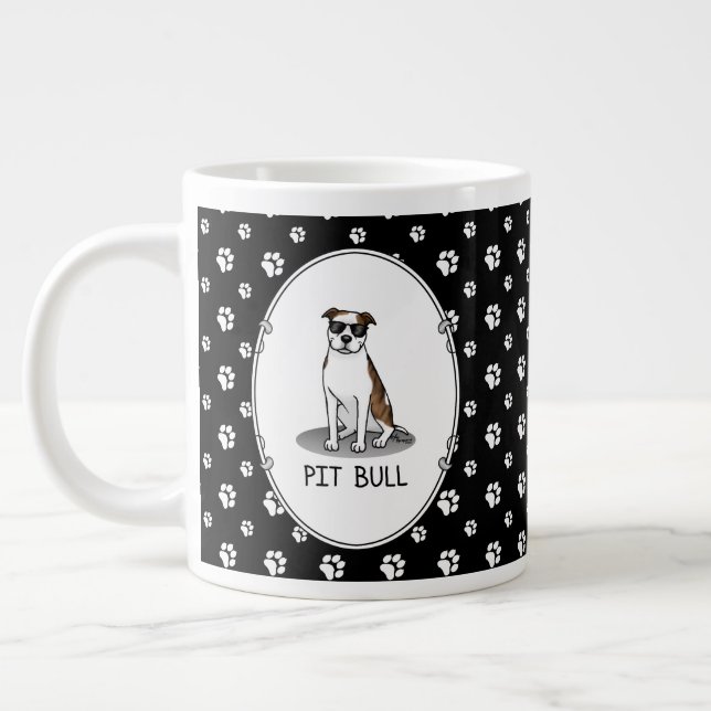 Coole Pit Bull und Sonnenbrille (lt brindle white  Jumbo-Tasse (Links)