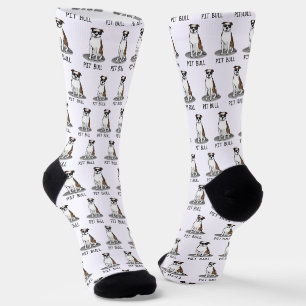 Coole Pit Bull und Sonnenbrille (lt brindle white Socken