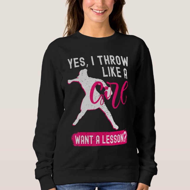 Coole Pitcher Softball Für Spielerinnen Mädchen Sweatshirt (Vorderseite)