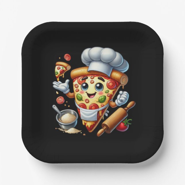 Coole Pizza-Liebhaber-Party  Pappteller (Vorderseite)