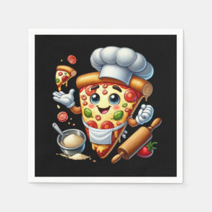 Coole Pizza-Liebhaber-Party Serviette