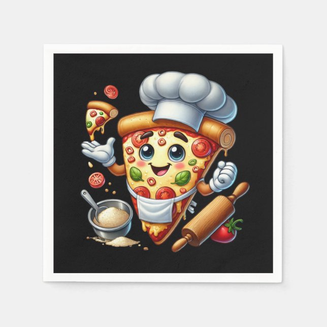 Coole Pizza-Liebhaber-Party  Serviette (Vorderseite)