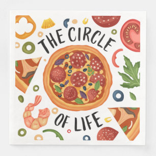 coole Pizza Party Wortart Paper Dinner Napkins Serviette
