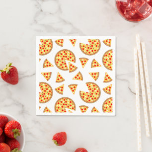 Coole Pizza und Schnitte auf weißem Papier Serviette
