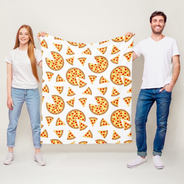 Coole Pizzas und Schnitte auf Weiß Fleecedecke (Beispiel)