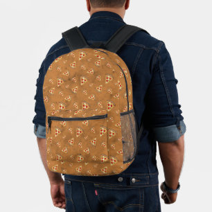Coole Pizzaslicen Vintag-braune Muster Bedruckter Rucksack