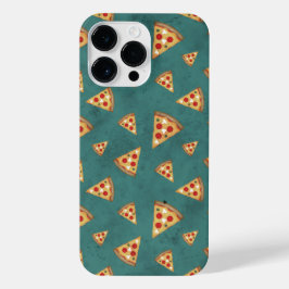 Coole Pizzaslicen Vintage aquamarine Muster iPhone 14 Pro Max Hülle
