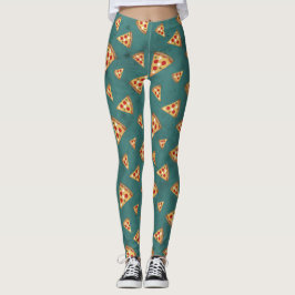 Coole Pizzaslicen Vintage aquamarine Muster Leggings